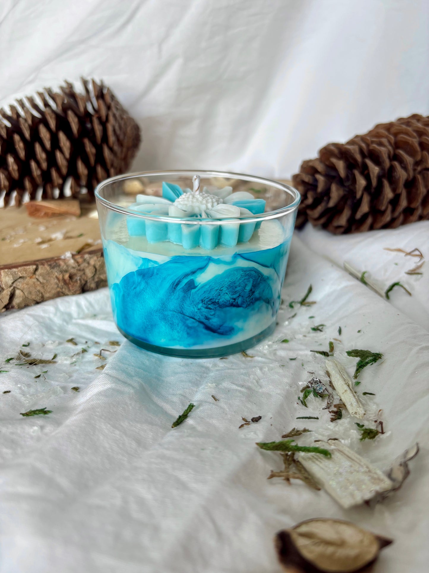 VELA FLOR AZUL